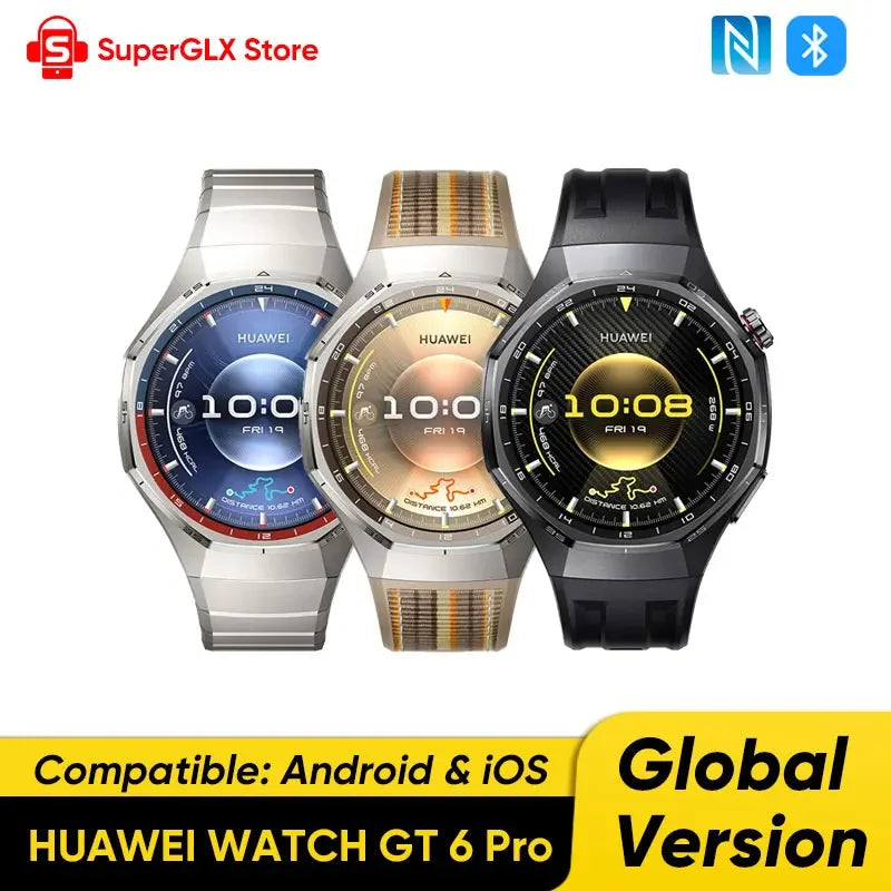 Global Version HUAWEI Watch GT 6 Pro 46mm Smartwatch 1.47" AMOLED Screen Up to 21-Day Battery Life Compatible with iOS & Android
