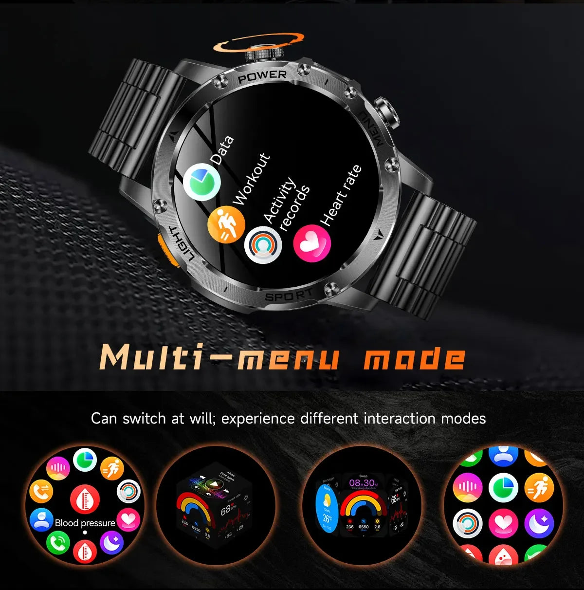 2026 New TREX3 1000mAh Large Battery Durable Adult Smart Watch Sports Fitness Waterproof LED Flashlight Call Smartwatchs For Men