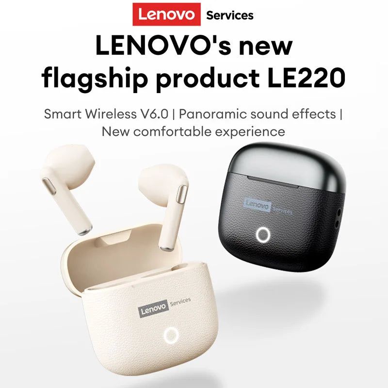 Lenovo Original Wireless Earphones Bluetooth 6.0 Long Battery Life Music Gaming Headphones HiFi Stereo Sound HD Call IP54 Earbud
