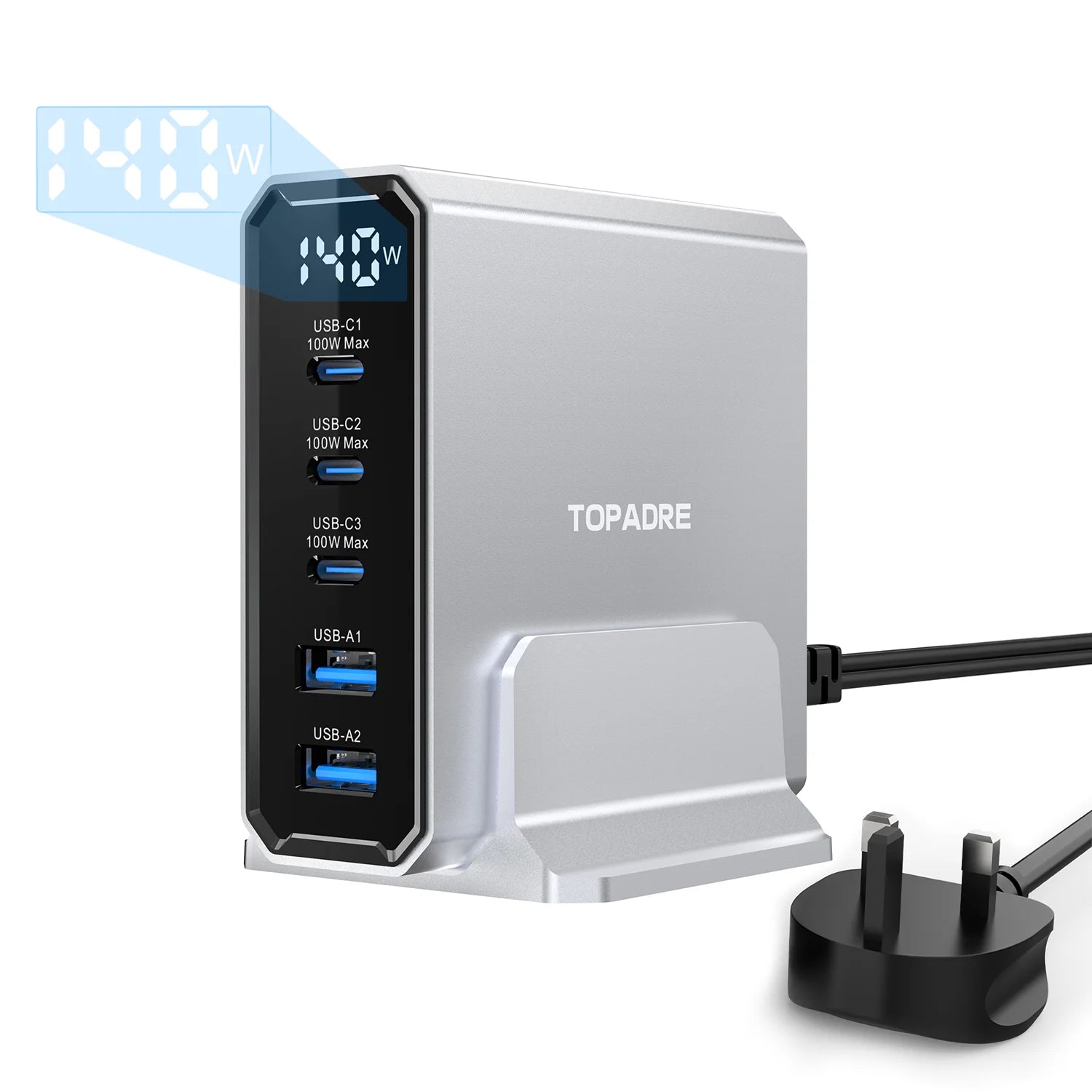 140W USB C 5-Ports Charging Station with Display