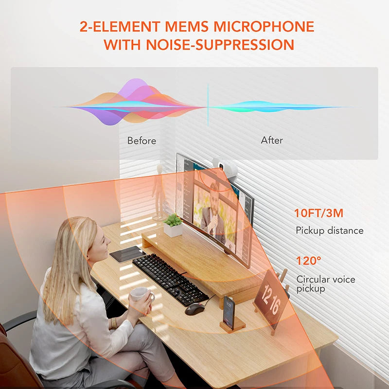 NUROUM 1080P USB Webcam with Auto Focus