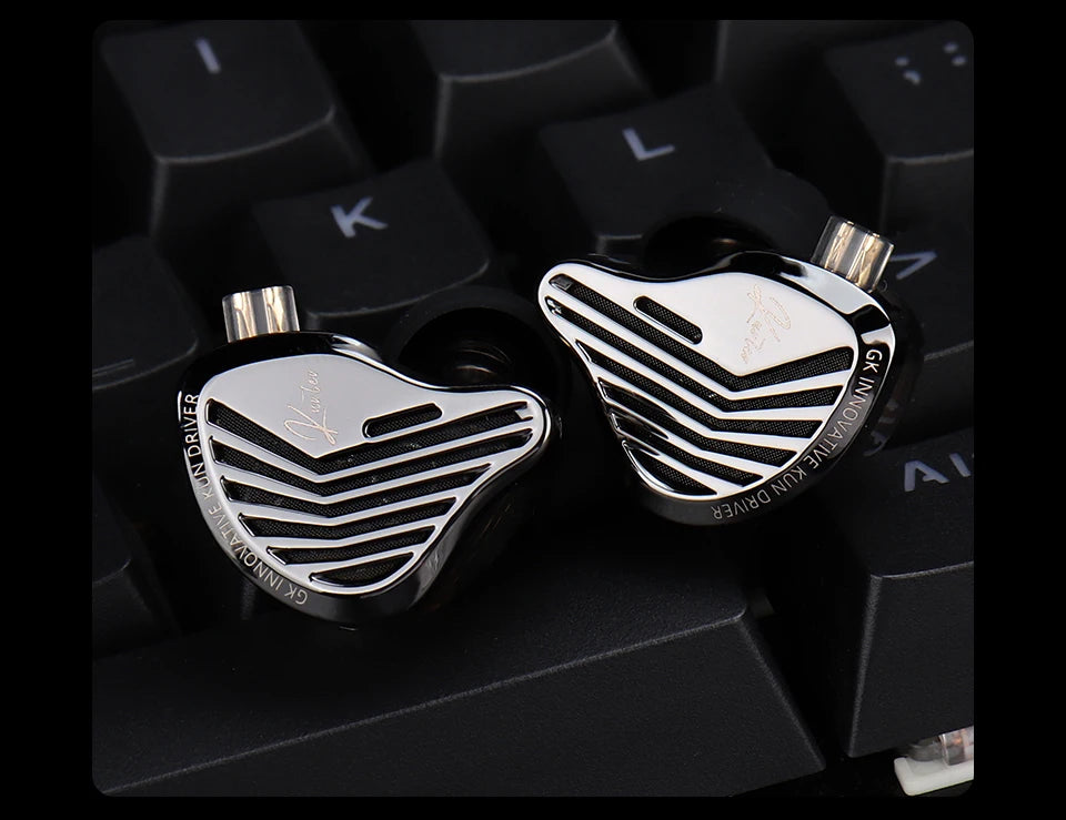 GK KUNTEN Dynamic Drive Headphones HIFI Heavy Bass Earbuds Sports Metal Headphones Detachable Headphones 2PIN KZ Zenith EDX