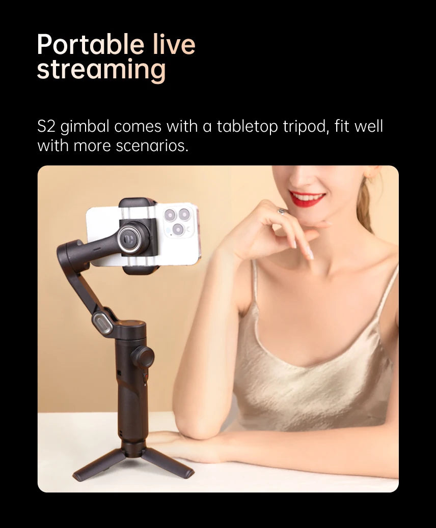 AOCHUAN 3-Axis Handheld Gimbal Stabilizer SmartXE for iPhone Android AI Face Tracking TikTok Vlog Smartphone Camera Stabilizer