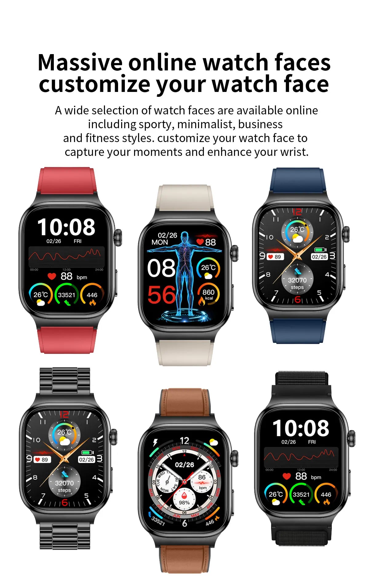 2026New Smart Watch Men Women AI Human Health diagnosis ECG+HRV Blood Pressure Uric acid Blood lipid Bluetooth Call Smartwatch