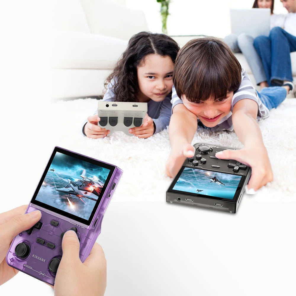 KINHANK K36 Open Source Handheld Game Console 3.5 Inch IPS Screen 9000 Games Emulator for PS1/PSP/DC/N64/SS - 256G Expandable Storage