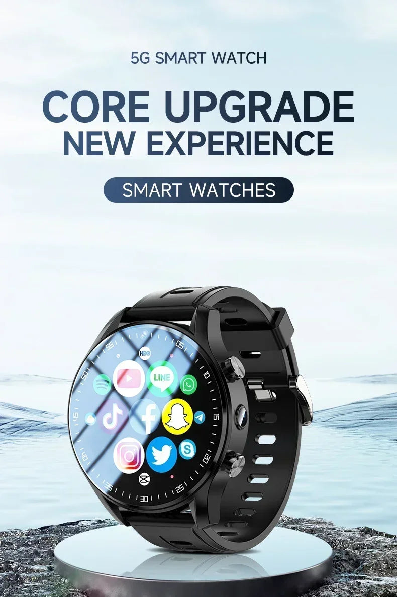 SIM Dual camera Smartwatch A7128G 4G smartwatch Video Call Trail tracker with Wifi GPS waterproof Google Play Store for men