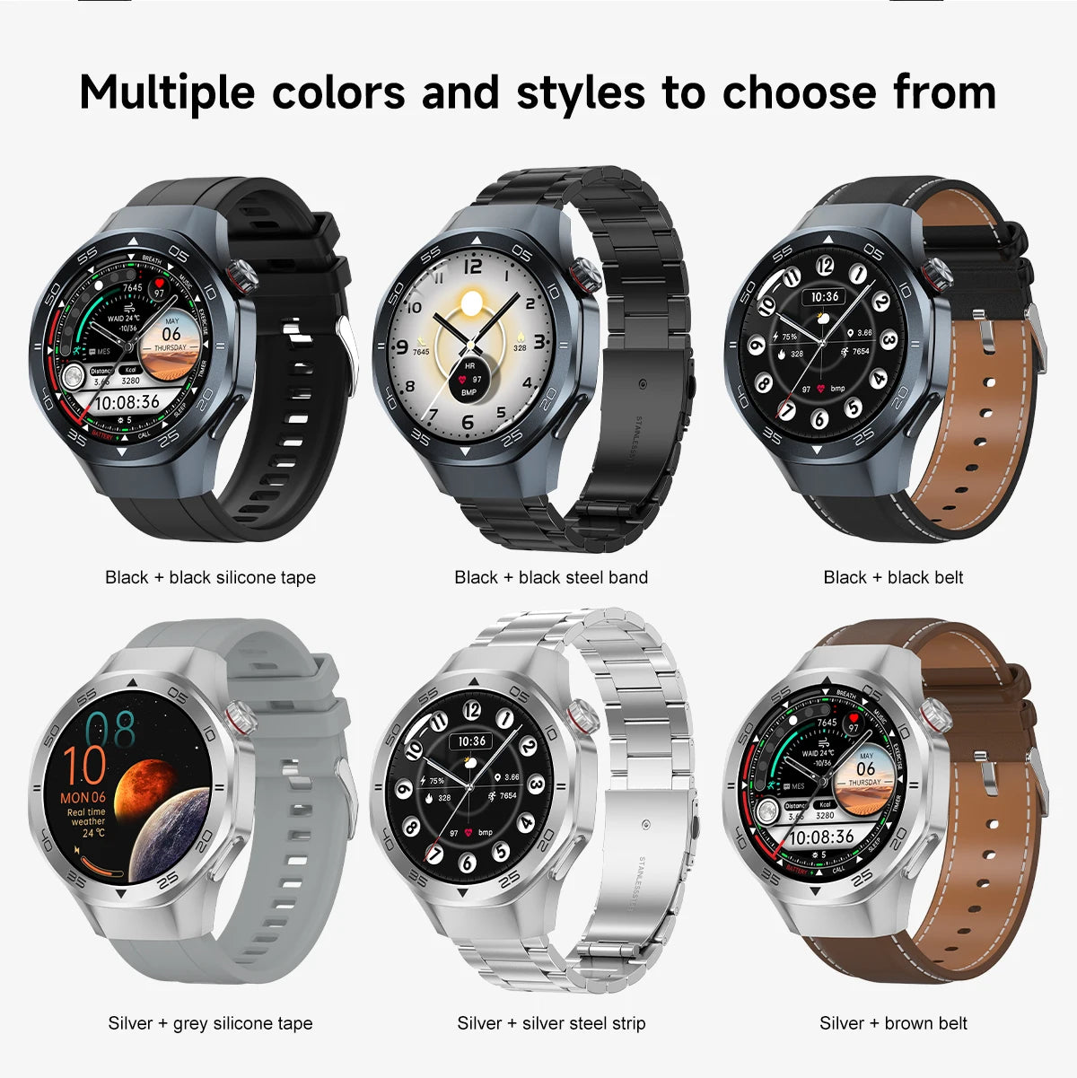 2026 New Luxury GPS Smart Watch Men Compass Altimeter 3ATM Waterproof Health Monitor Bluetooth Call Business Sports Smartwatch