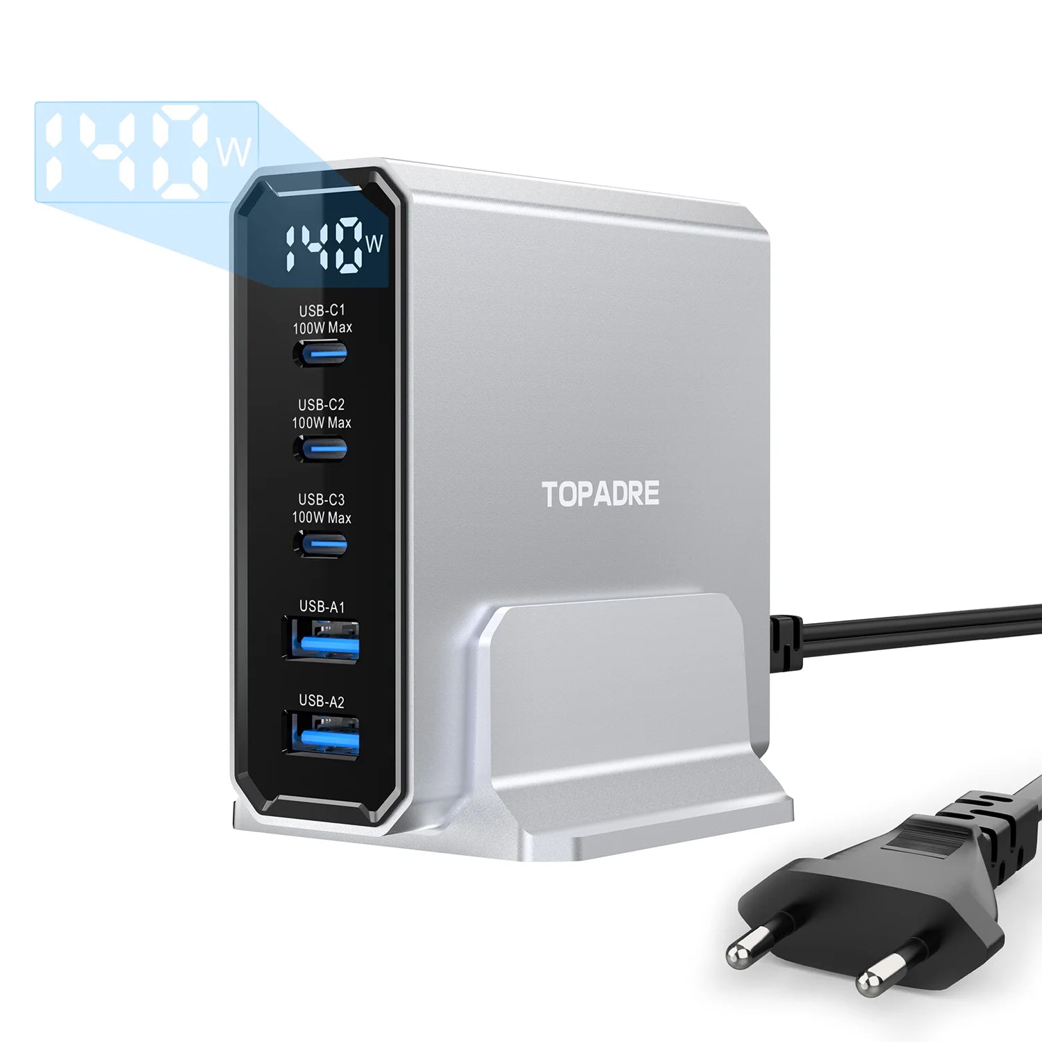 140W USB C 5-Ports Charging Station with Display