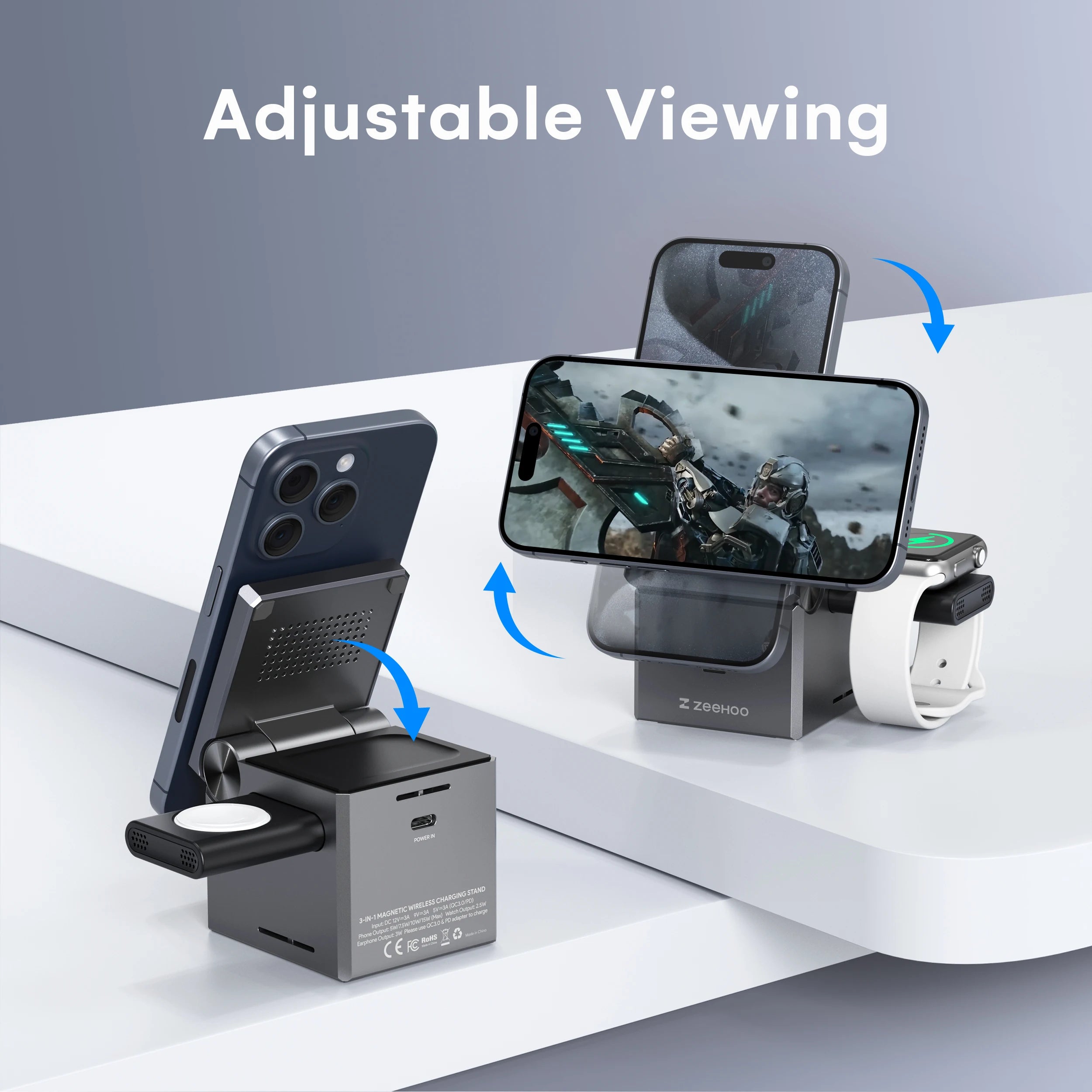 ZeeHoo 15W Magnetic Wireless Charging Station