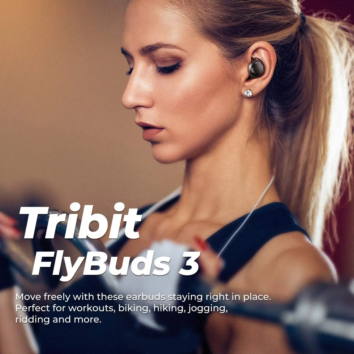 Tribit FlyBuds 3 TWS Bluetooth Earphones IPX8 Waterproof Wireless Headphones with Touch Control Built-in Mic 110-Hour Playtime