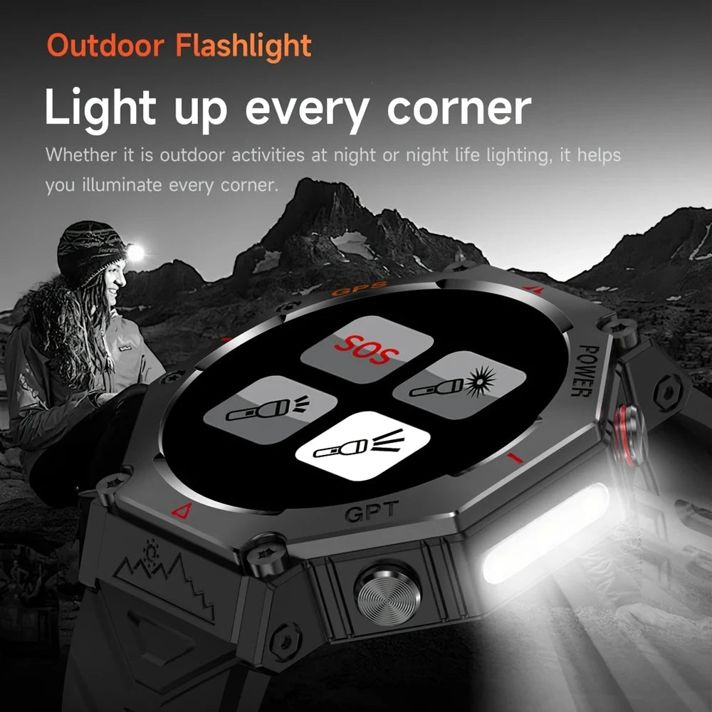 SENBONO GPS Smart Watch Men Built-in GPS Bluetooth Call AI GPT Fitness Tracker Waterproof Military Sports Smartwatch for Men