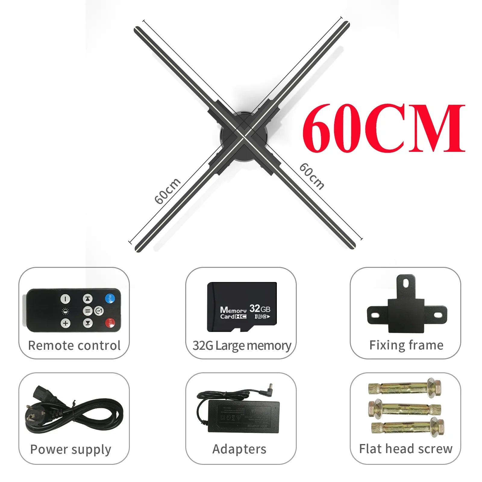 40-85cm 3D Fan Hologram Projector Wifi Control Remote Commercial Advertising Display Hologram Projector Transmit Picture Video