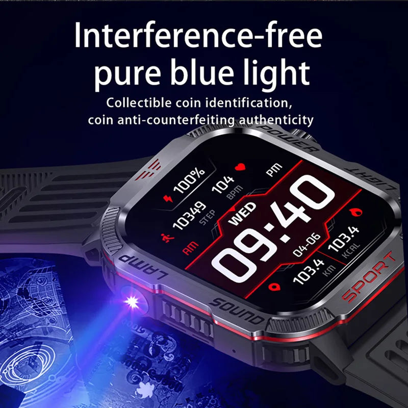 2026 Military Smart Watch with GPS Compass Waterproof Bluetooth Call Functionality And GPS Sport Tracker for Outdoor Activities