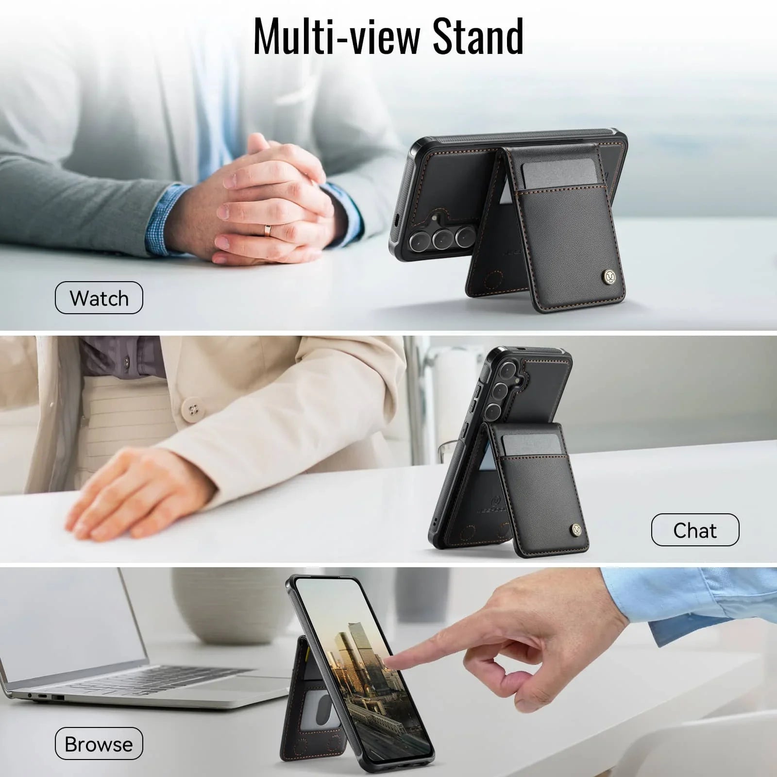 WeFor Magnetic Leather Wallet Case for Samsung Galaxy S24–S25