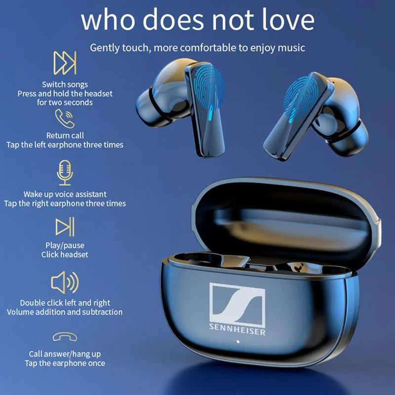 SENNHEISER Wireless Bluetooth Earphones TWS In-ear Earbuds Fitness Headphones Music Headset Motion Earphone Waterproof Earplugs