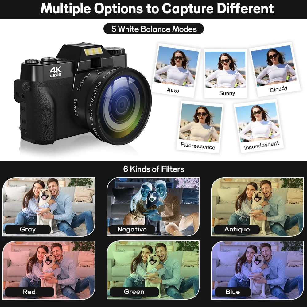 Gavonde 4K 56MP Digital Camera