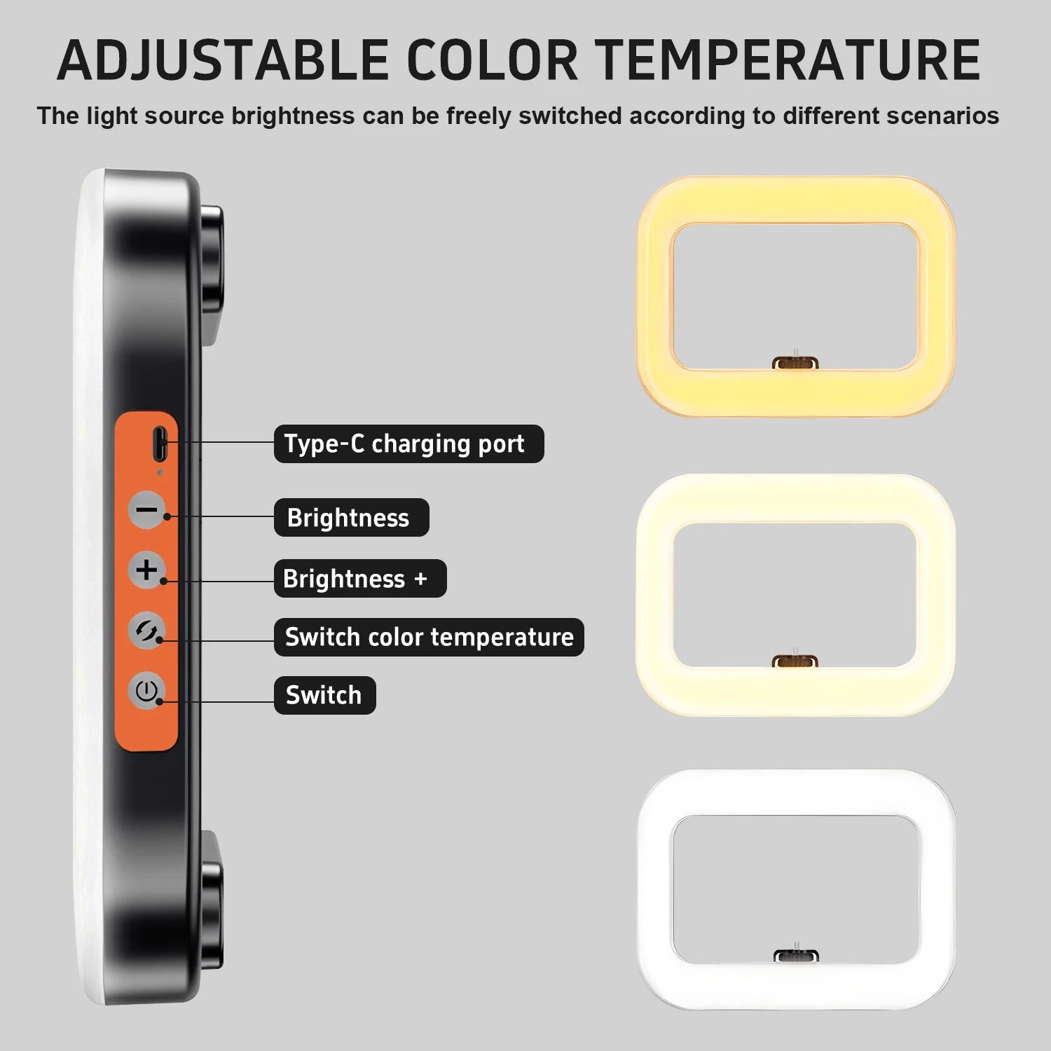 Portable Handheld Ring Light Kit LED Phone Video Stabilizer with Battery for Selfie Streaming & Video Recording