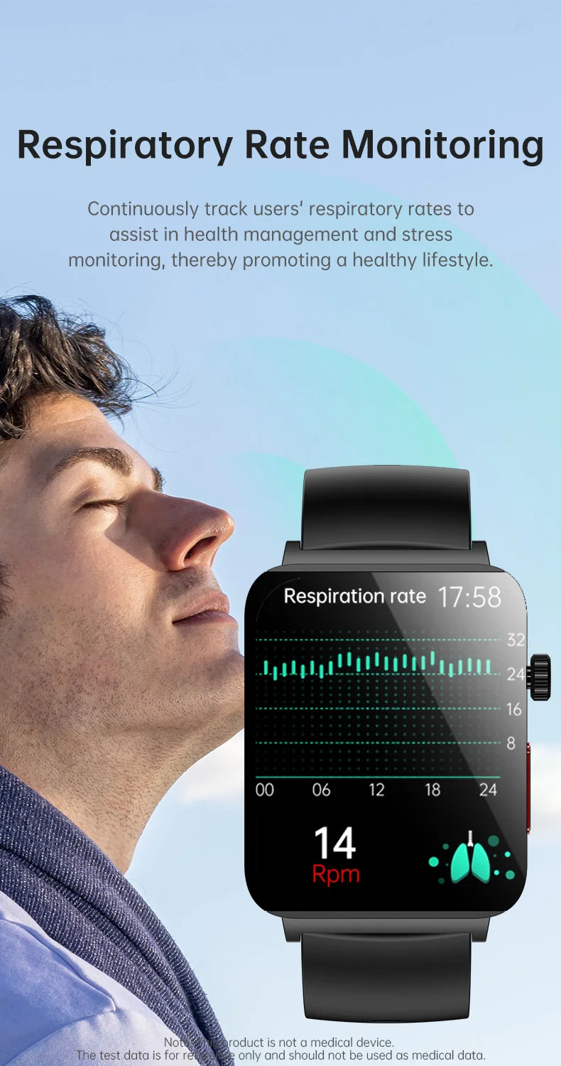 KS03 PRO Health Smart Watch For Men Women Bluetooth Calling Fitness Tracker Smartwatch E/C/G Test Outdoor 1.96" Large Screen SOS