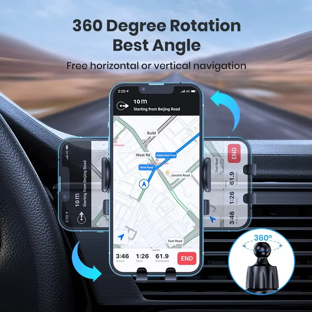 Universal Car Gravity Phone Holder Auto Clip Mount Air Vent Mobile Stand for All Phones - Eye-Friendly Plastic Car Bracket