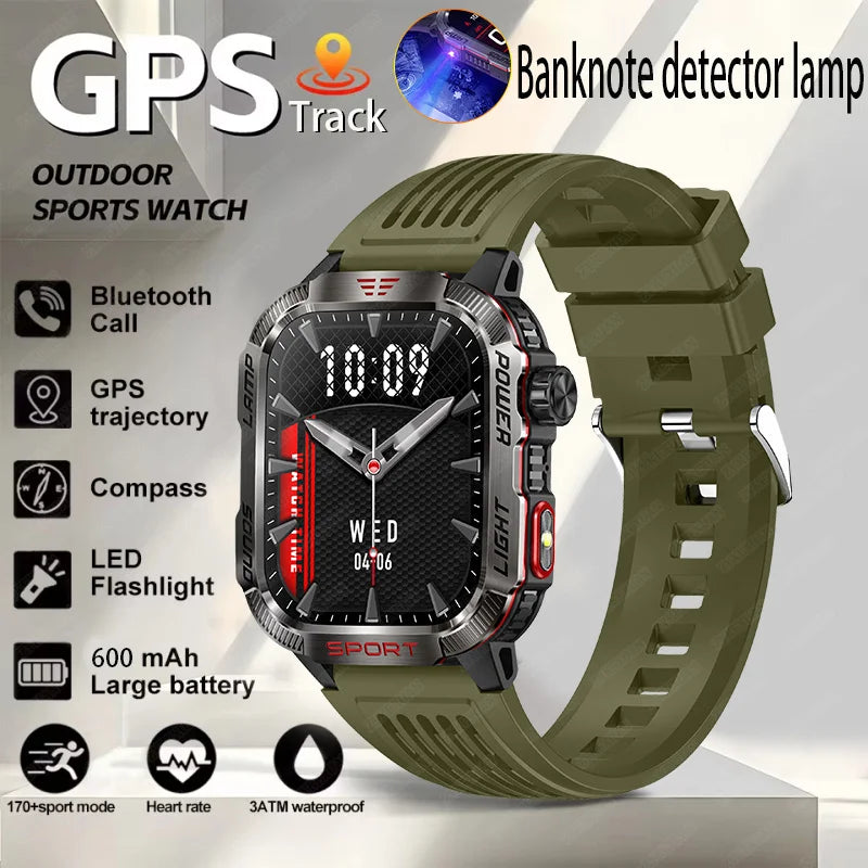 2026 Military Smart Watch with GPS Compass Waterproof Bluetooth Call Functionality And GPS Sport Tracker for Outdoor Activities