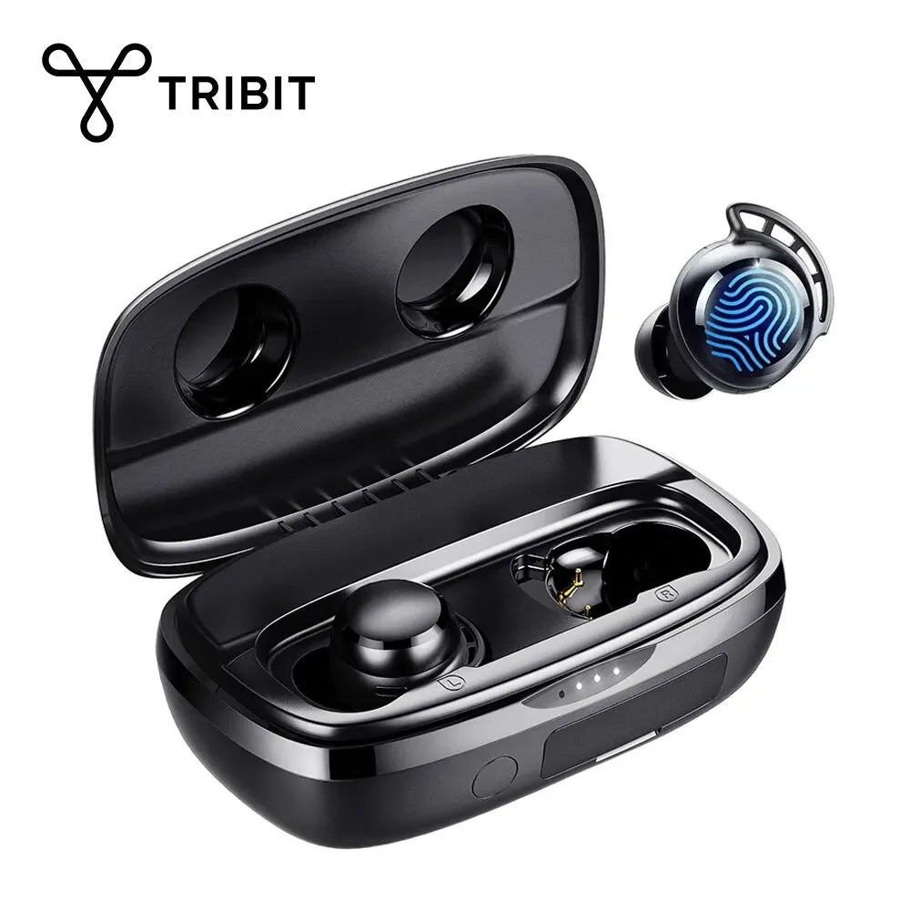 Tribit FlyBuds 3 TWS Bluetooth Earphones IPX8 Waterproof Wireless Headphones with Touch Control Built-in Mic 110-Hour Playtime