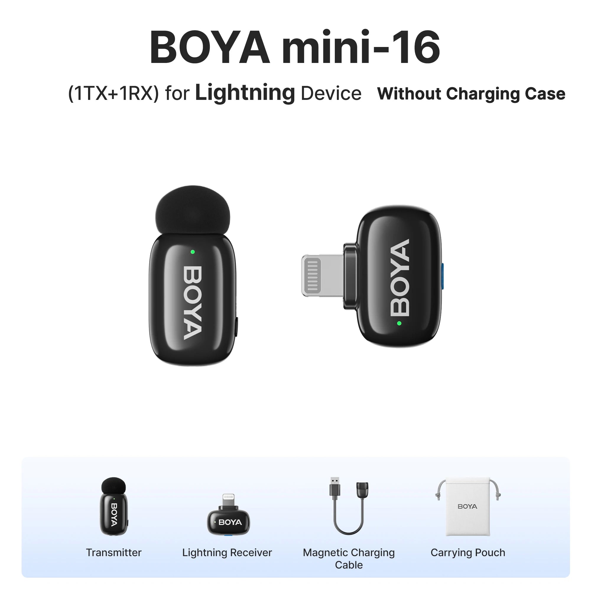 BOYA BOYA mini Wireless Lavalier Microphone for iPhone 15/16 Android USB-C Devices Noise Reduction for Video Recording Streaming