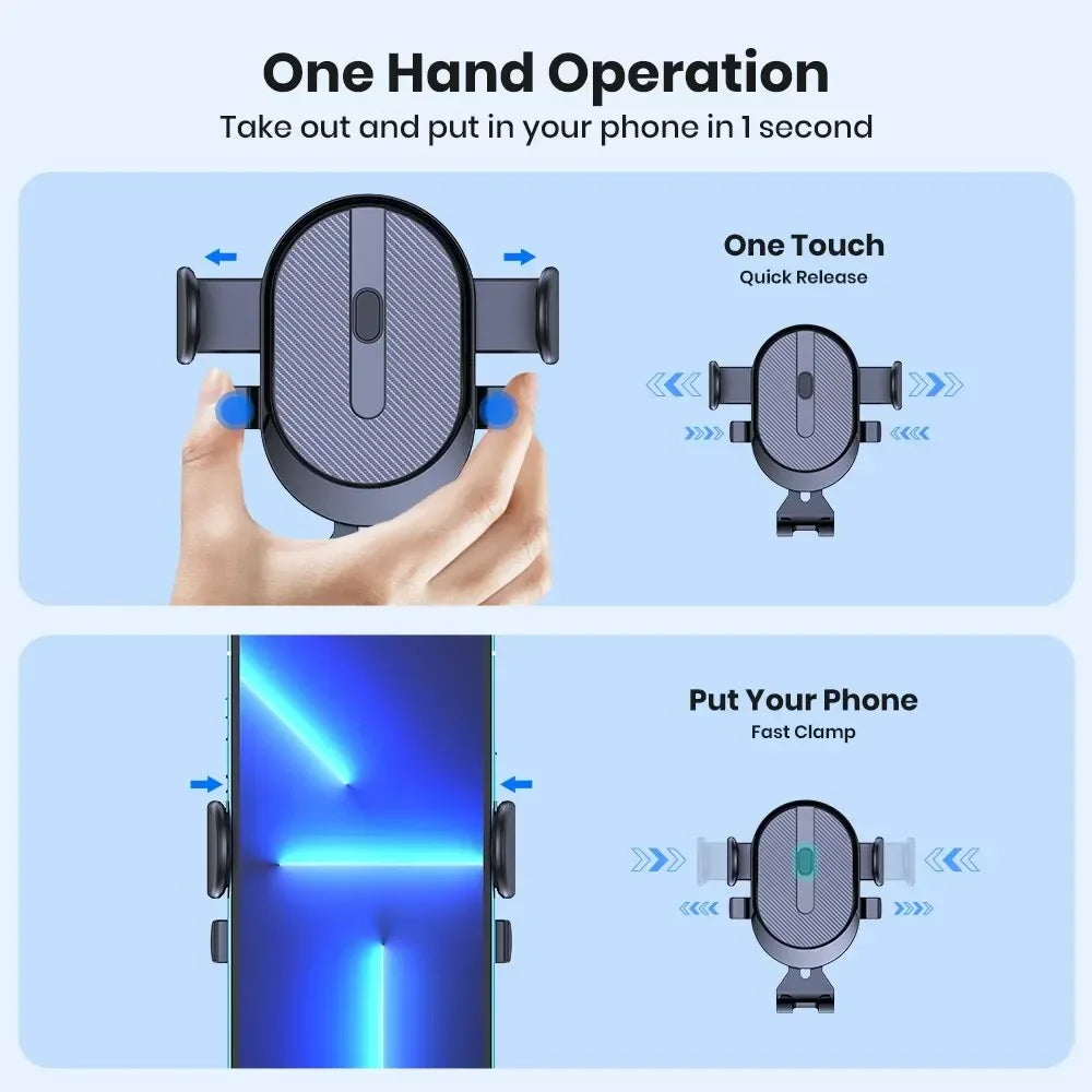 Universal Car Gravity Phone Holder Auto Clip Mount Air Vent Mobile Stand for All Phones - Eye-Friendly Plastic Car Bracket