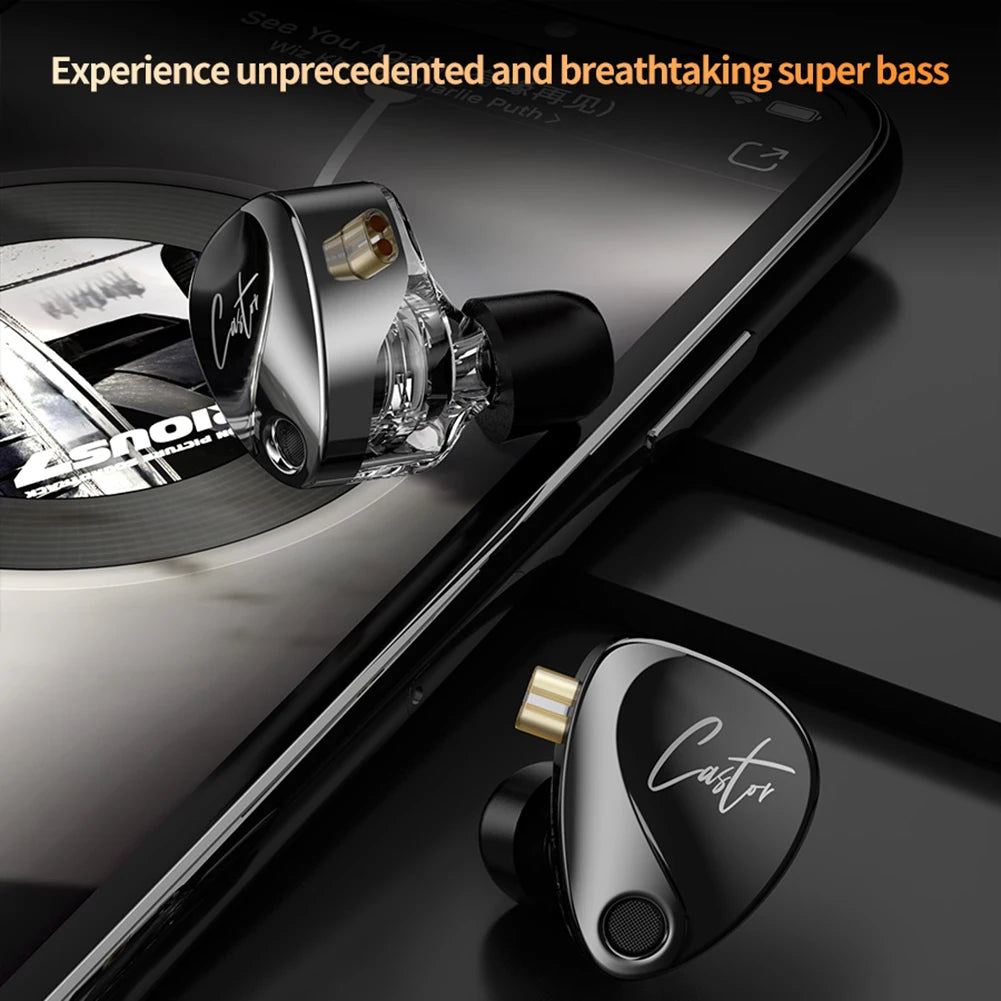 Wired Earbuds Monitor Headphone Noise Isolating 2 Dynamic Tunable Balanced Armature Earphones with Mic Cancelling Earbuds