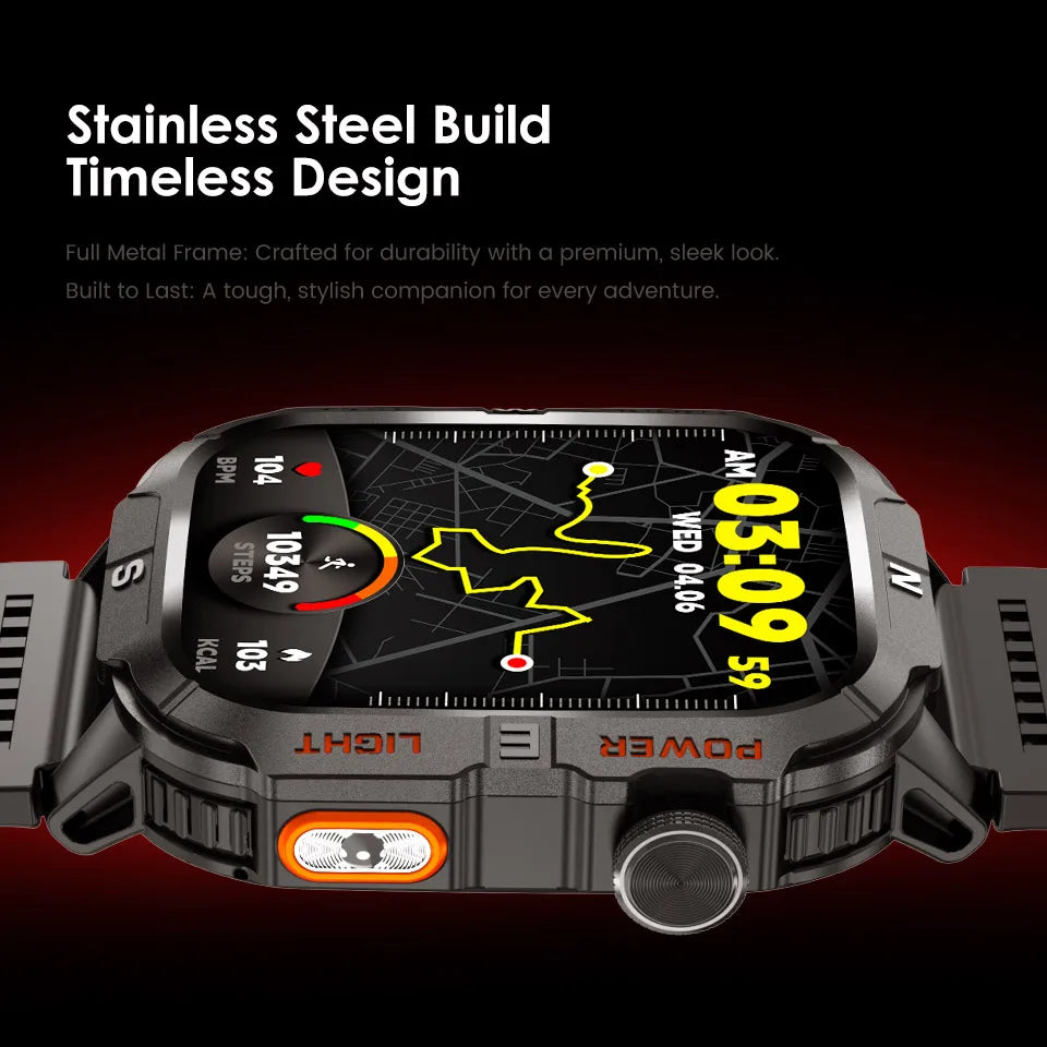 2.01-HD AMOLED GPS Smart Watch 3ATM Waterproof Built-in Dual-band GNSS Altitude Compass Military Sport Smartwatch Men 2025 New