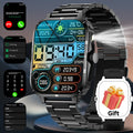 2025 NEW Military Smartwatch 2.01'' HD Screen Bluetooth Call Waterproof Outdoor Sports Fitness Tracker for Android/iOS Men