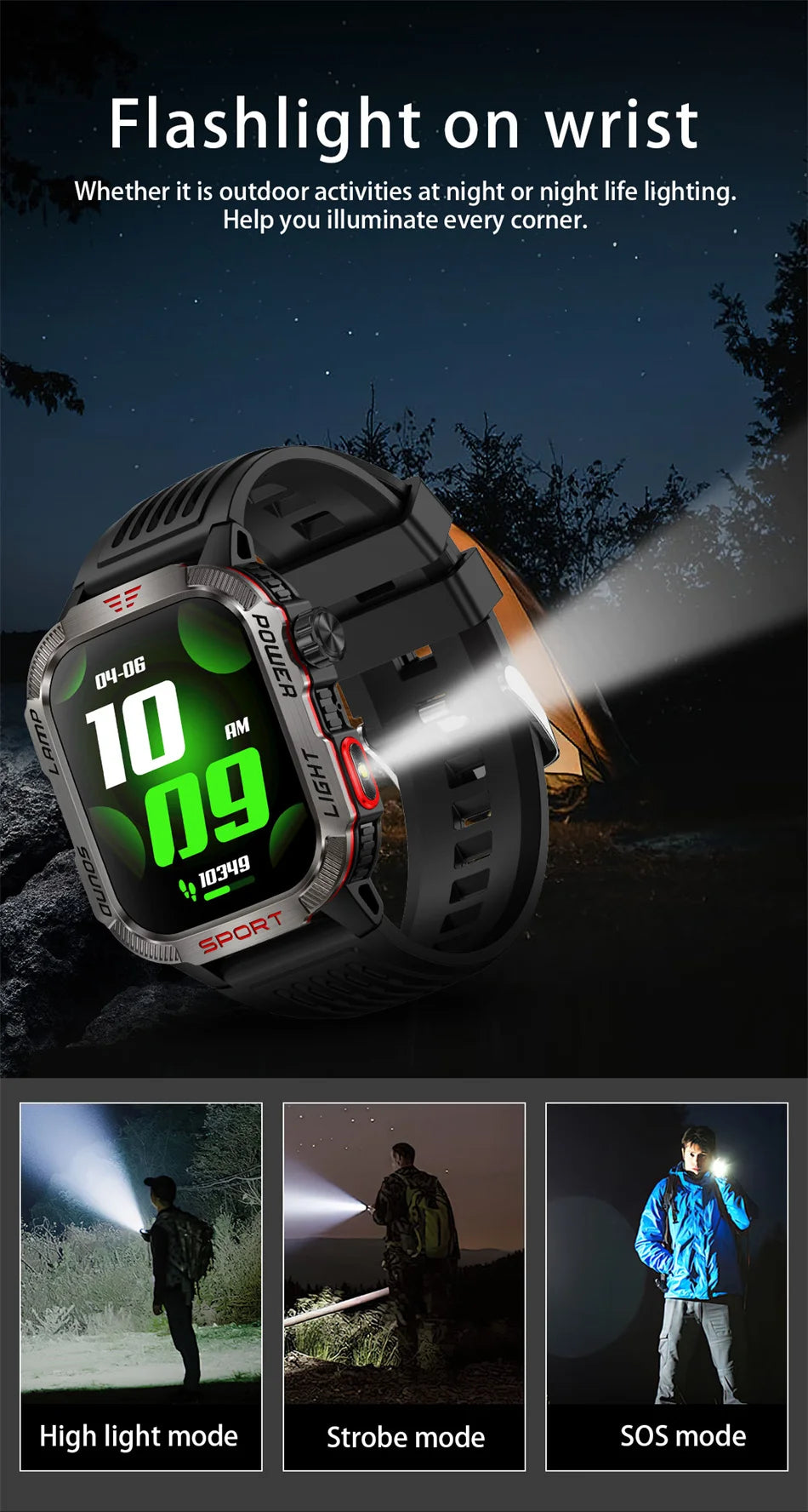 2026 Military Smart Watch with GPS Compass Waterproof Bluetooth Call Functionality And GPS Sport Tracker for Outdoor Activities