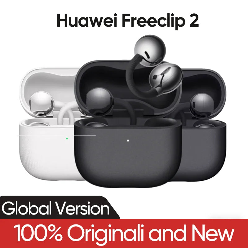 Global Version Huawei Freeclip 2 Adaptive Open-ear Listening Crystal-clear Calls BT 6.0 Gesture Control Dual Device Connection