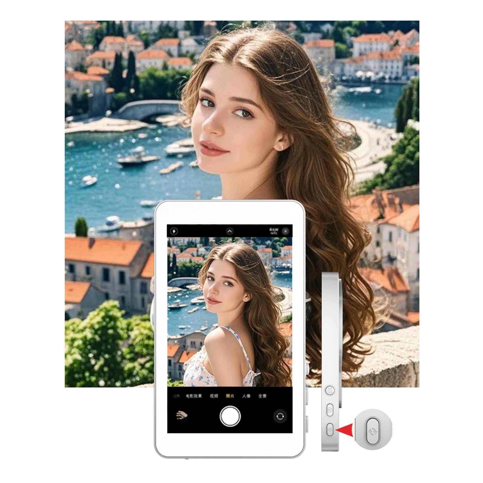 Magnetic Smartphone Monitor Screen – Rear Camera Vlog & Selfie Display for Live Streaming & Video Recording (Android & iPhone)