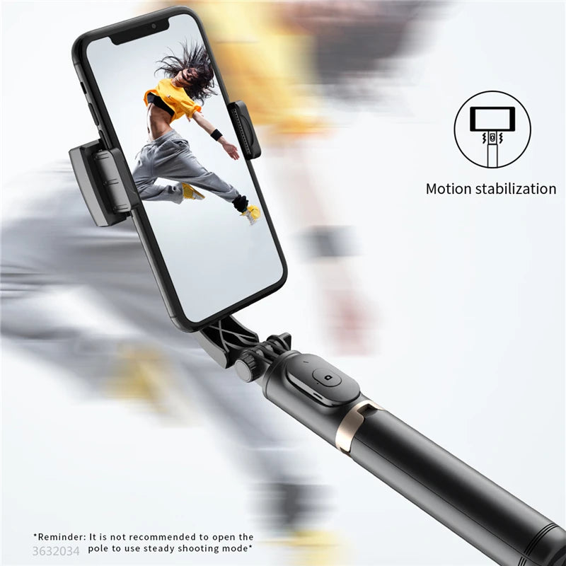 FANGTUOSI Mobile Video Stabilizer Bluetooth Selfie Stick Tripod Gimbal for Smartphone Live Streaming Vertical Shooting Bracket