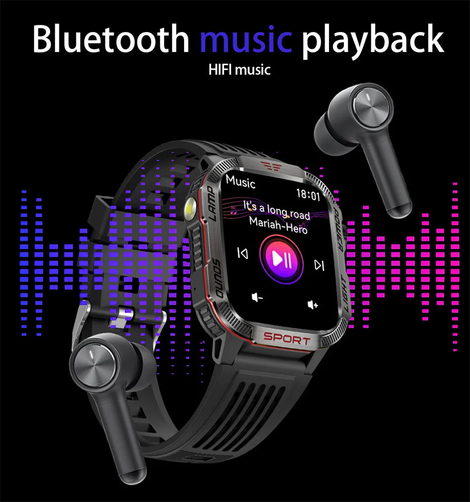 2026 Military Smart Watch with GPS Compass Waterproof Bluetooth Call Functionality And GPS Sport Tracker for Outdoor Activities