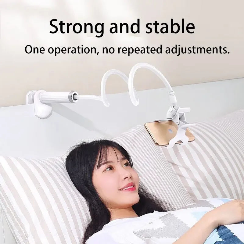Flexible Gooseneck Phone Holder Lazy Bedside Desktop Clamp Bracket with Long Arm And Handle for Overhead Live Streams