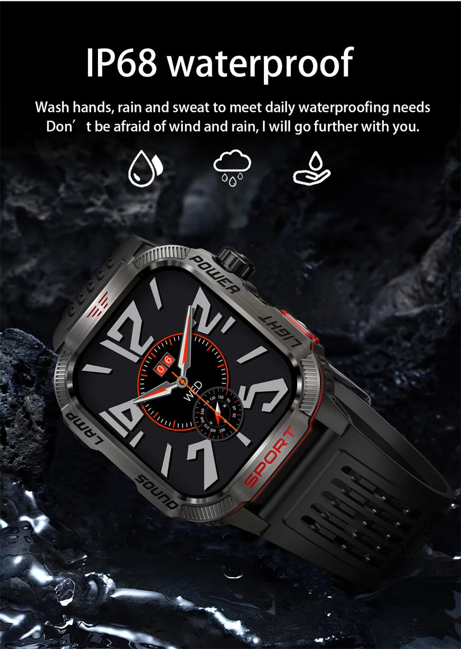 2026 Military Smart Watch with GPS Compass Waterproof Bluetooth Call Functionality And GPS Sport Tracker for Outdoor Activities
