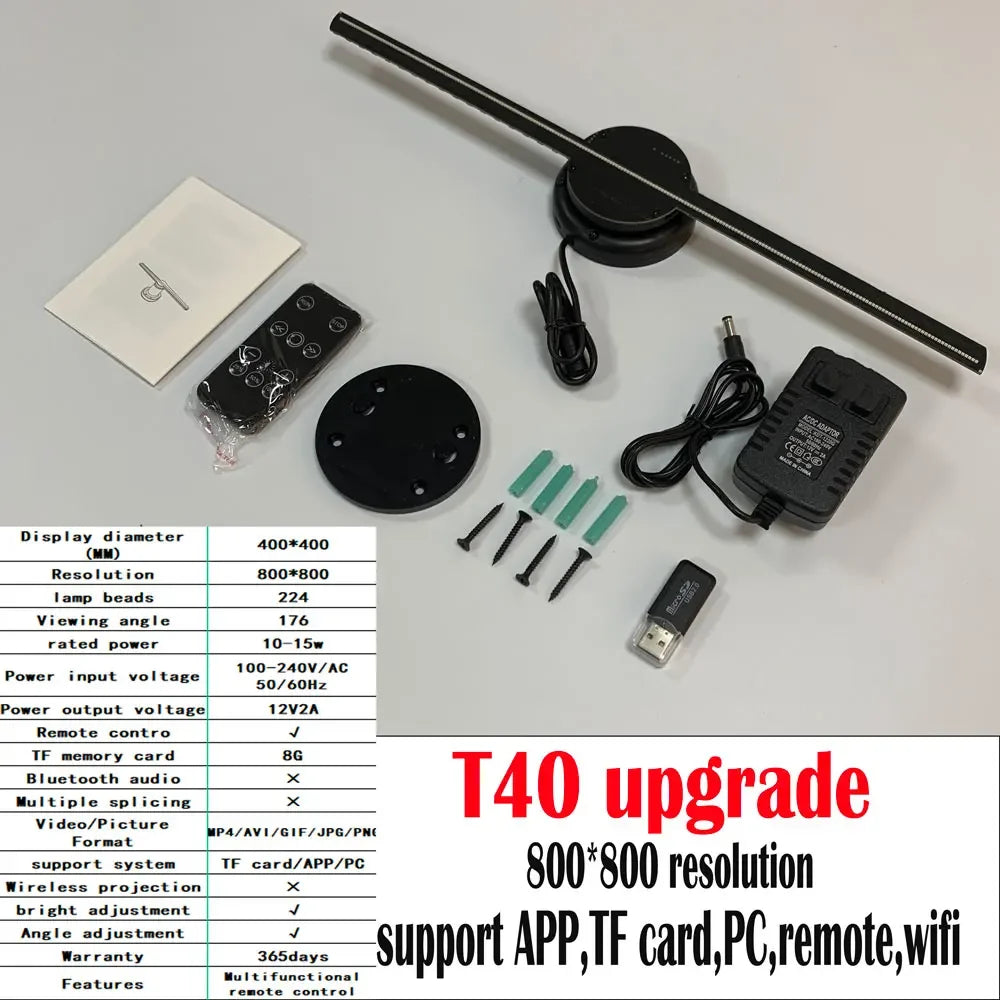 40-85cm 3D Fan Hologram Projector Wifi Control Remote Commercial Advertising Display Hologram Projector Transmit Picture Video