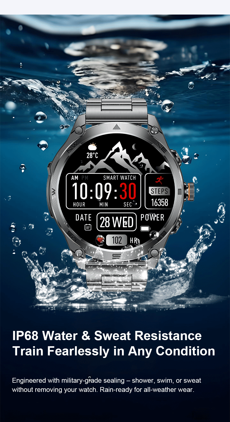 2026 Ultra New Built in GPS Compass Smart Watch 1000mAh Battery 10ATM Waterproof Sports tracker Outdoors Military Smartwatches