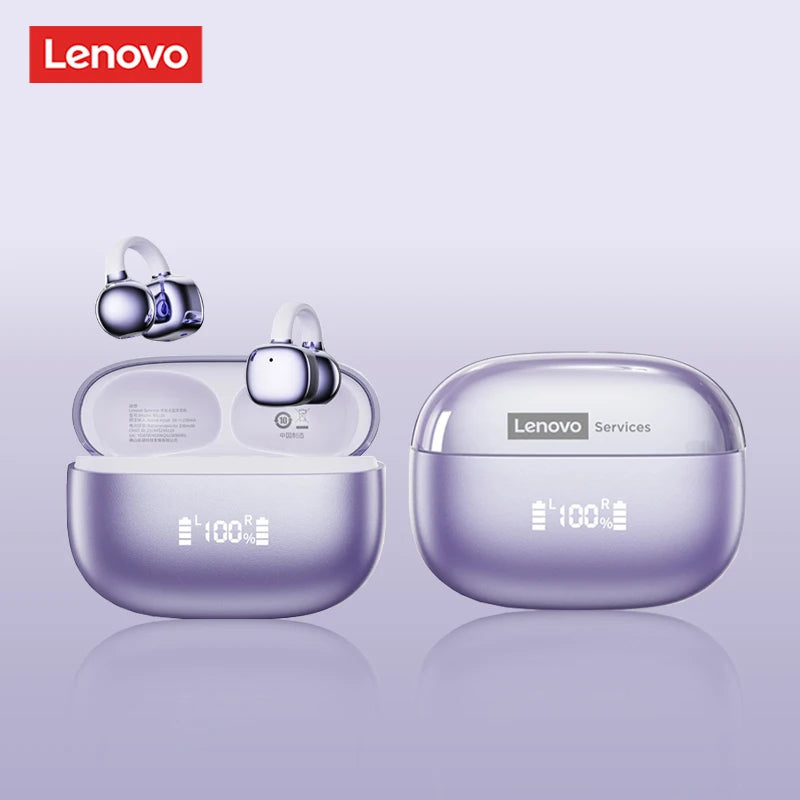 Lenovo Open Ear Wireless Earbuds Bluetooth 6.0 Comfort Clip On Gaming Sports Earphones LED Digital Power Display RS119 Pro