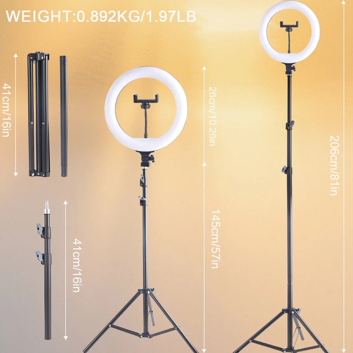 UEGOGO 10" Ring Light with 180cm Tripod