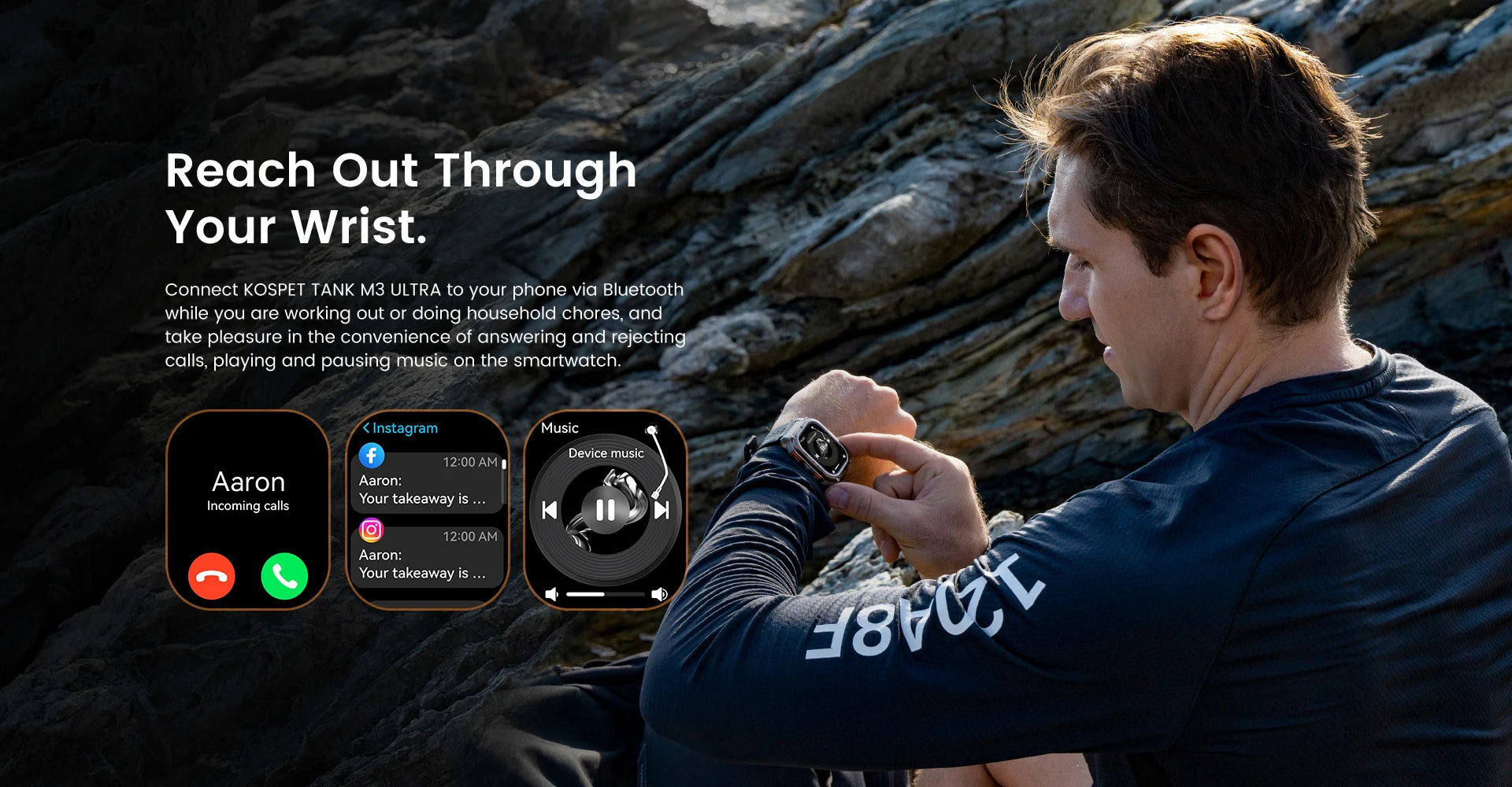 2025 KOSPET TANK M3 Ultra GPS Smart Watch for Men Stainless Steel 50M IP69K Waterproof 24/7 Health Monitor for Android iOS