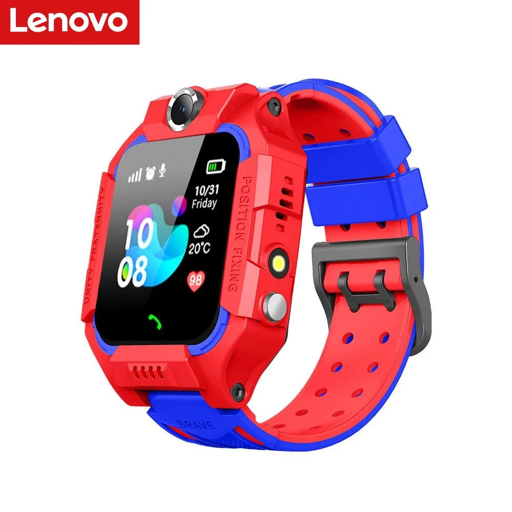 Lenovo Kids Smart Watch SOS GPS Location Sim Card Camera Heart Rate Monitoring Bluetooth Calling Waterproof Gift For Android
