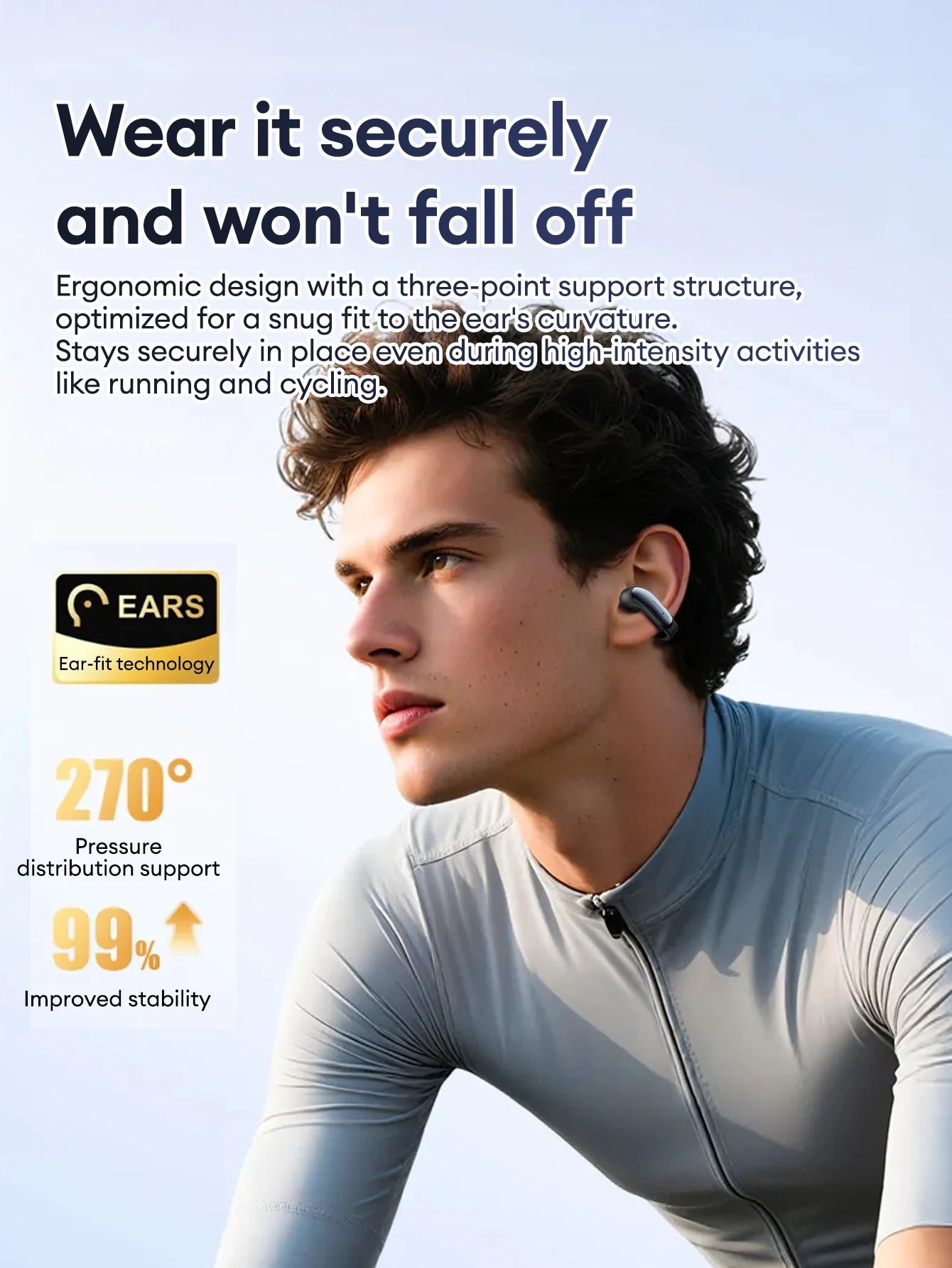 NEW Lenovo LES-108 Bone Conduction Earphones Open Ear Clip Wireless Earbuds Bluetooth 6.0 Sports Headphones with Mic Waterproof