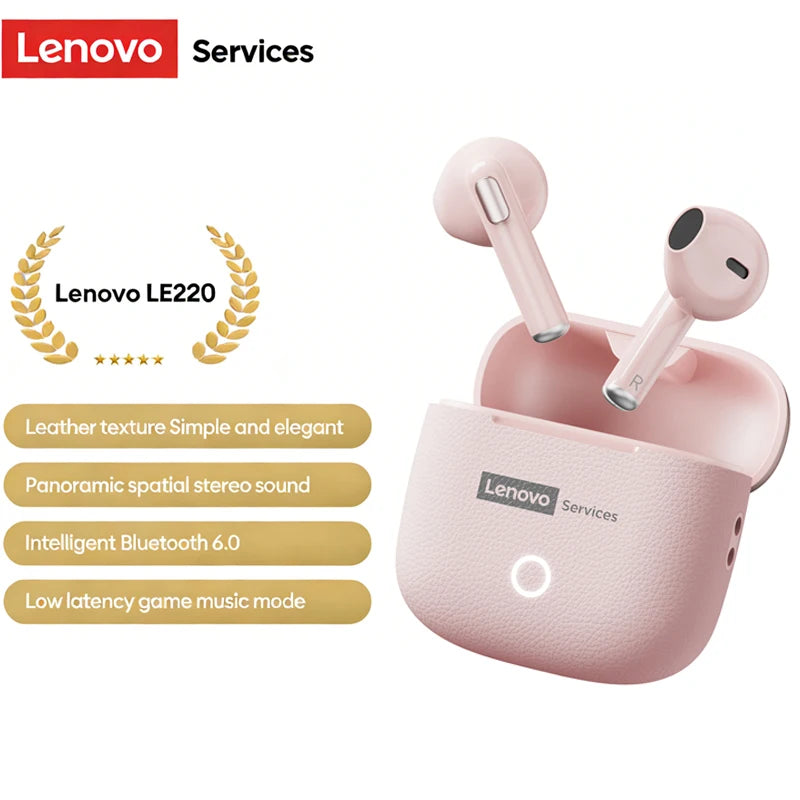 Lenovo Original Wireless Earphones Bluetooth 6.0 Long Battery Life Music Gaming Headphones HiFi Stereo Sound HD Call IP54 Earbud