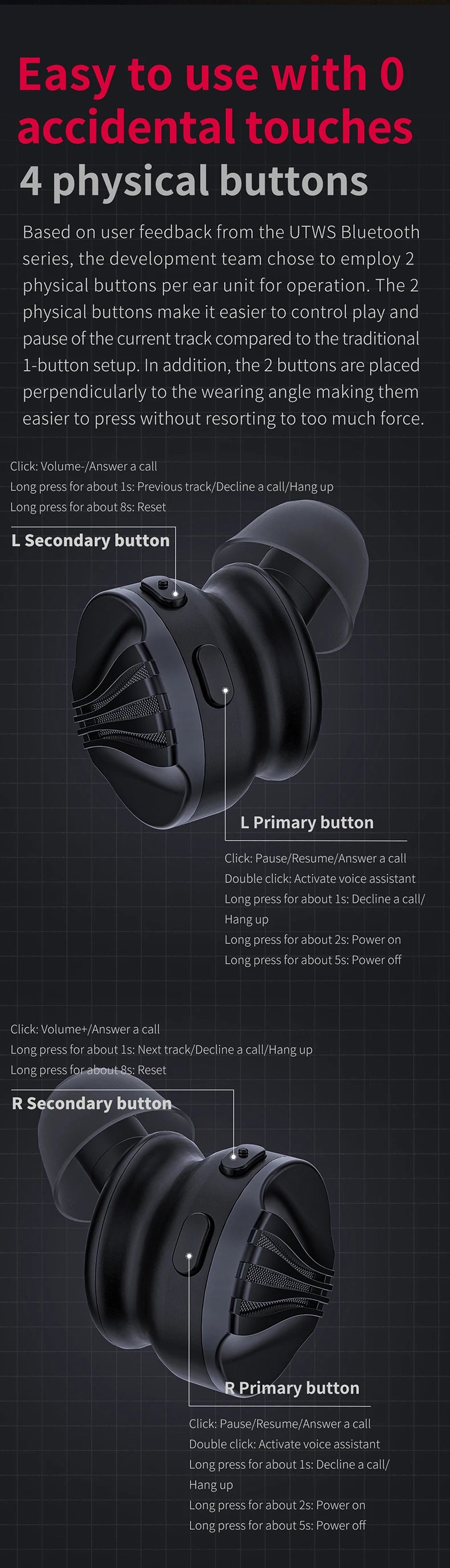 FiiO FW5 TWSWireless Bluetooth LHDC/aptX adaptive Earphones Sport Stereo HiFi Music Earbuds 10mm Dynamic Driver Earphone