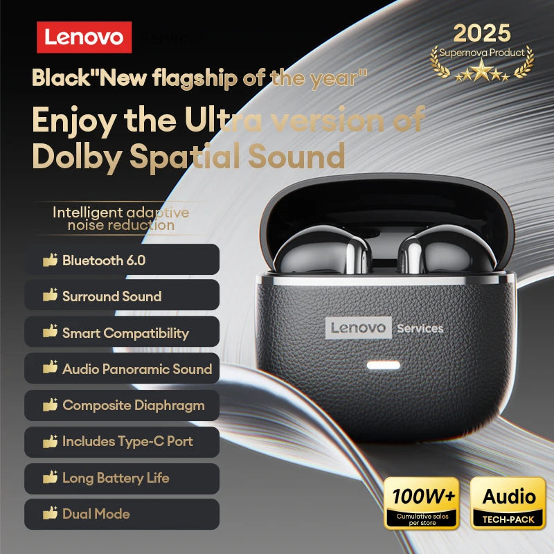 Original Lenovo LE230 New Bluetooth Earphones Wireless Headset TWS Touch Control Earbuds Hifi Headphone Waterproof Mic Earbuds