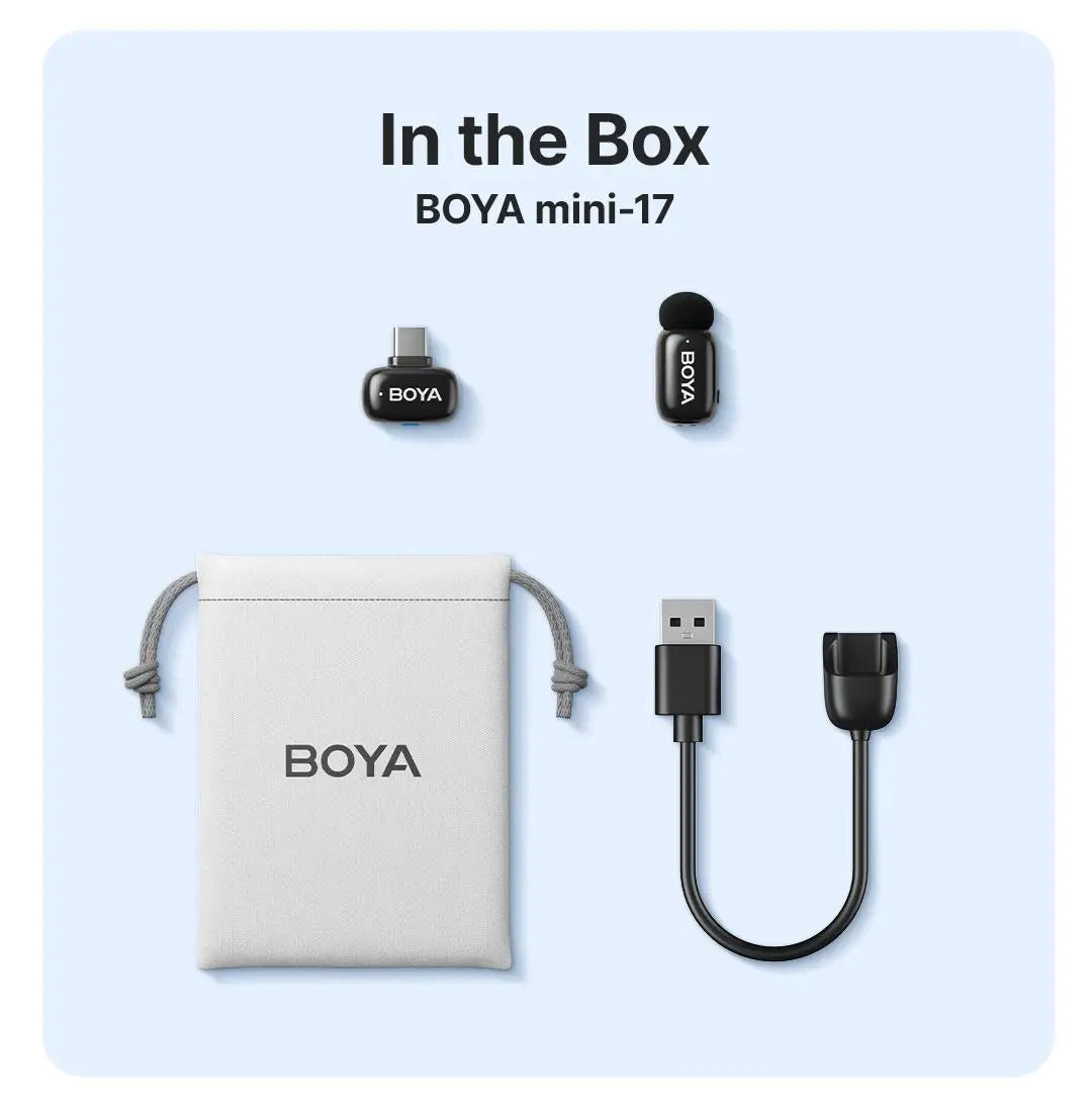 BOYA BOYA mini Wireless Lavalier Microphone for iPhone 15/16 Android USB-C Devices Noise Reduction for Video Recording Streaming