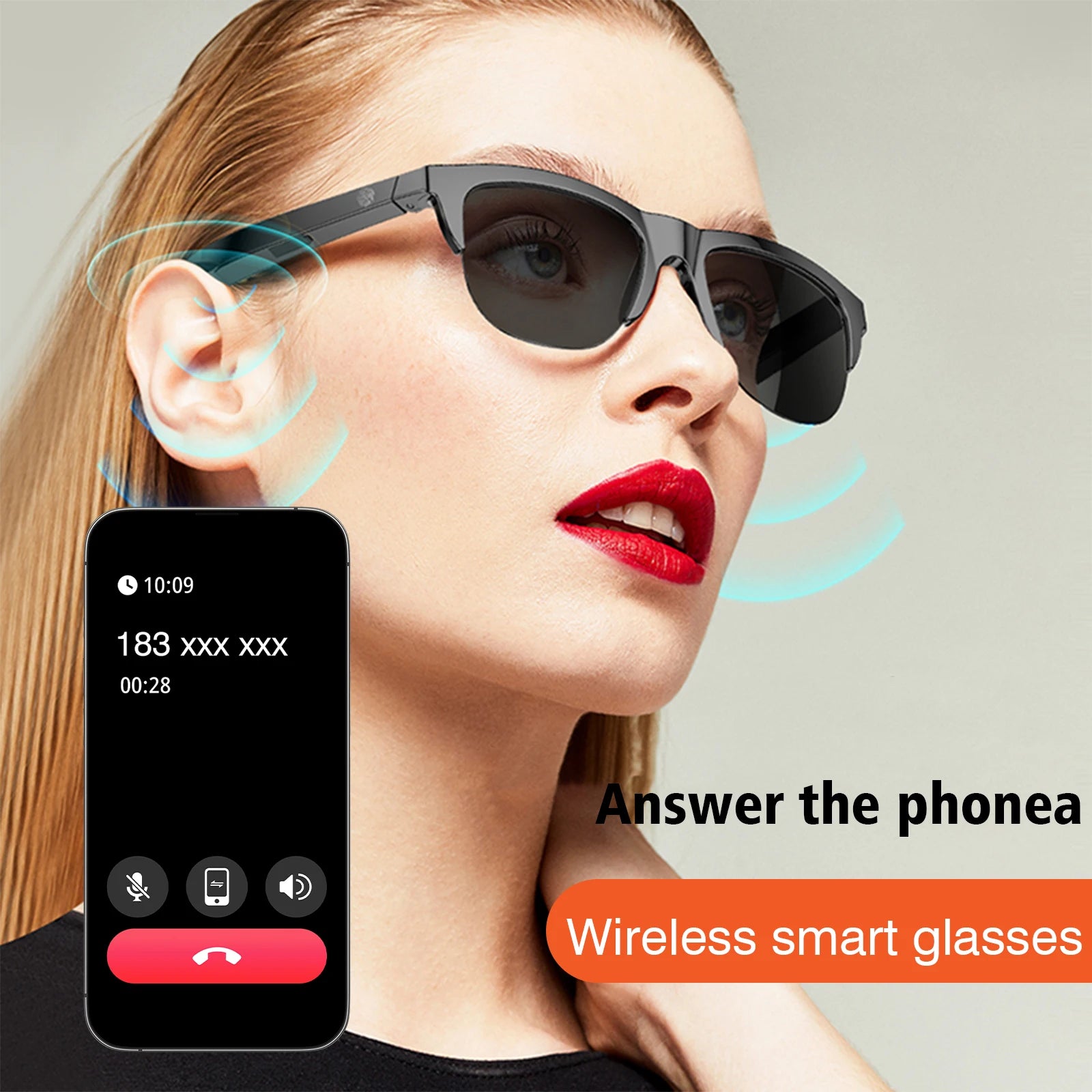 2025 Smart Glasses – Wireless Calls, Music Playback, Voice Assistant & Blue Light Blocking (Unisex)