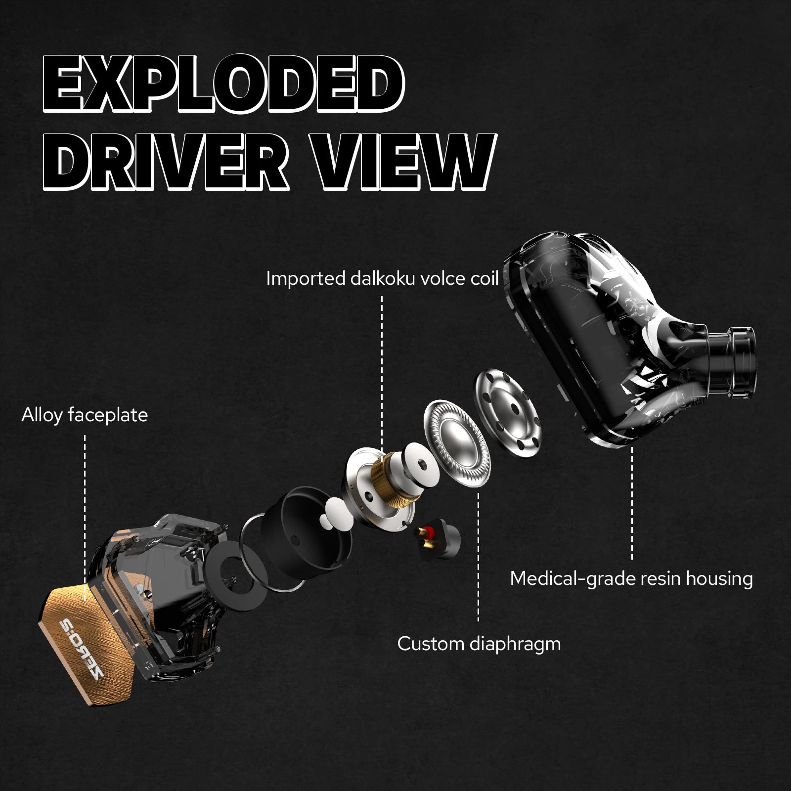 7Hz x Crinacle Zero:2 IEM Updated 10mm Dynamic Driver IEM Wired Earbuds Earphones Gaming Earbuds with OFC Cable